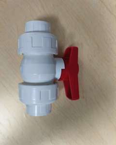 Double screw union ball valve 3/4'' inner dia.25mm PVC